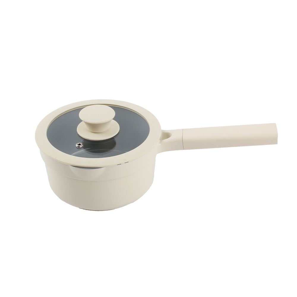 Die Casting Aluminum Alloy Nonstick Sauce Pan With Glass Lid