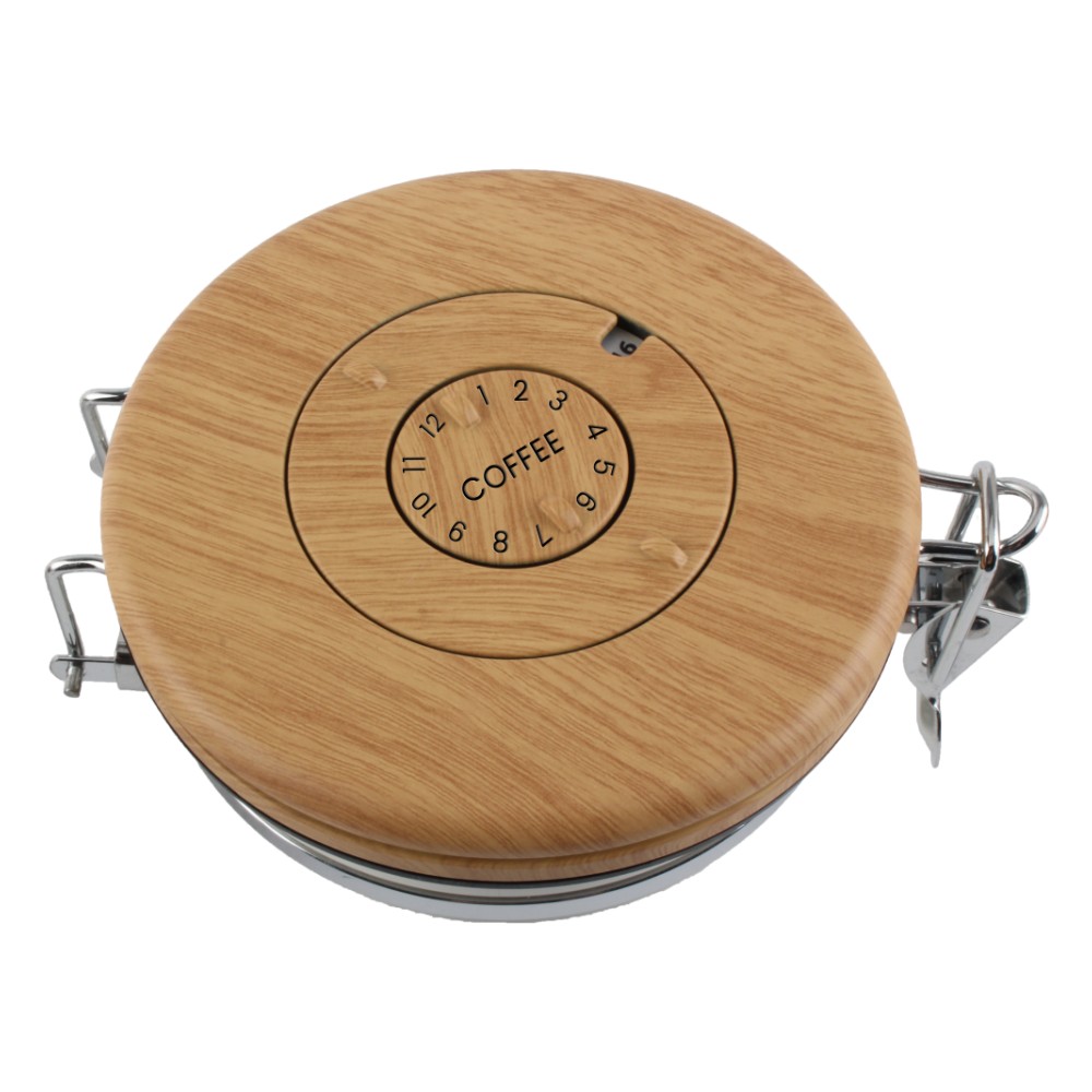 Food Storage Sugar Tea Coffee Snacks Kitchen Jar With Wood Lid — product information