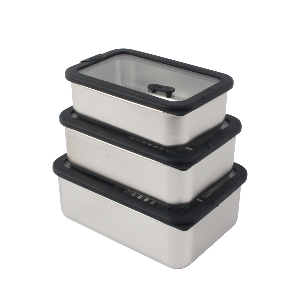 Stainless Steel Food Storage Container Set, Airtight & Leakproof Containers