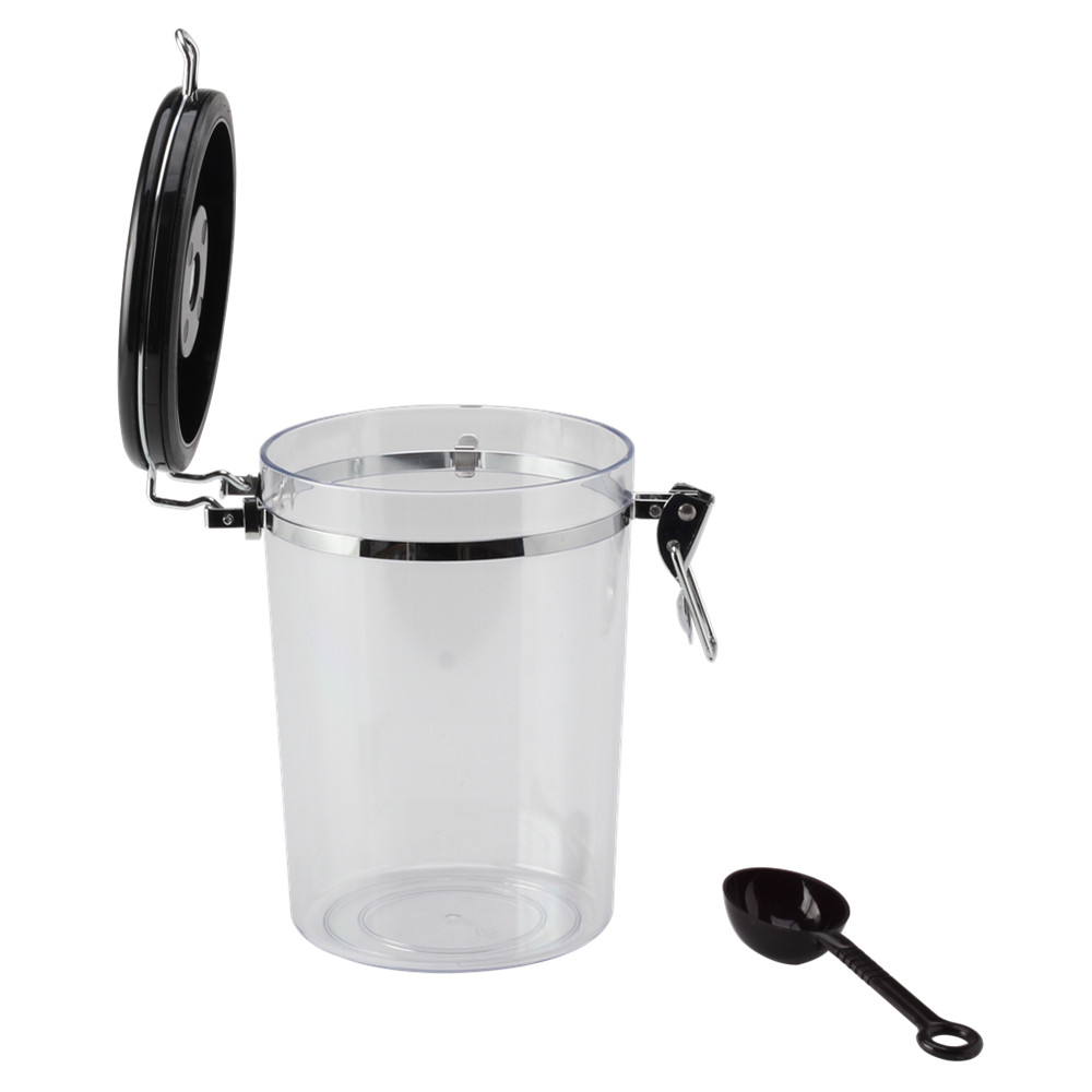 Plastic Clear Canister with Clamp Lid & Spoon — 2