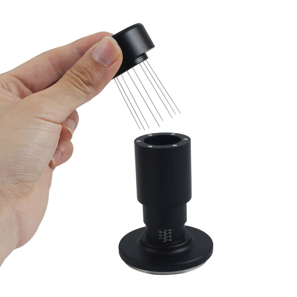 2 in 1 Coffee Tamper With Distribution Tool, Ripple Base — 6