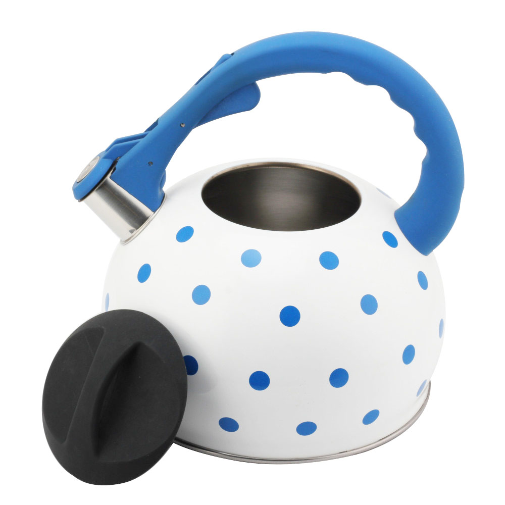 Stainless Steel Tea Kettle With Whistling Sound-Blue — product information