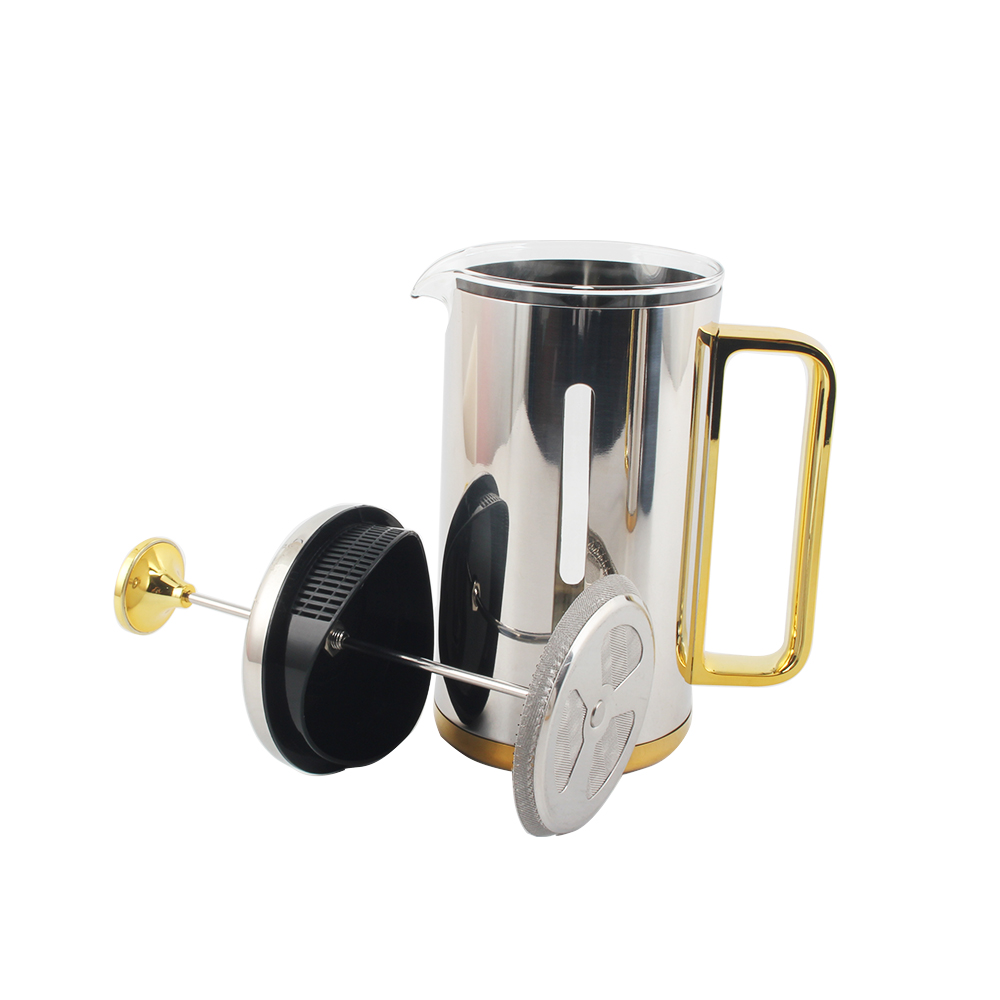 Heat Resistant Borosilicate Glass Caffettiere With Steel Plunger, Coffee Maker Press — 3