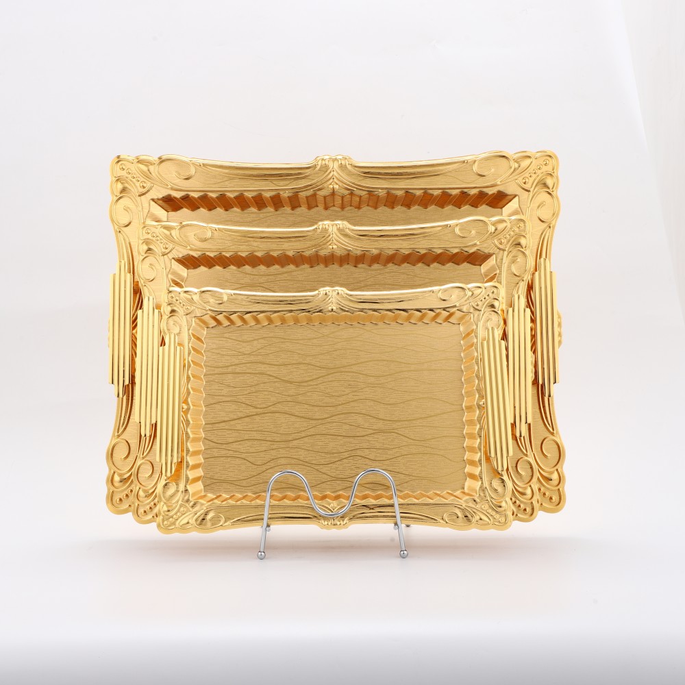Serving Tray With Handles, Metal Iron Tray Coffee Table Tray — product information