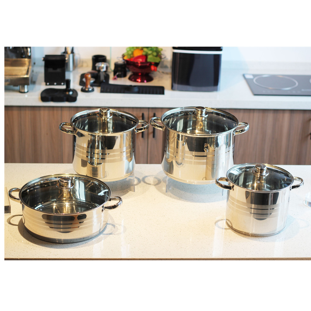 8pcs Stainless Stock Pot — 4
