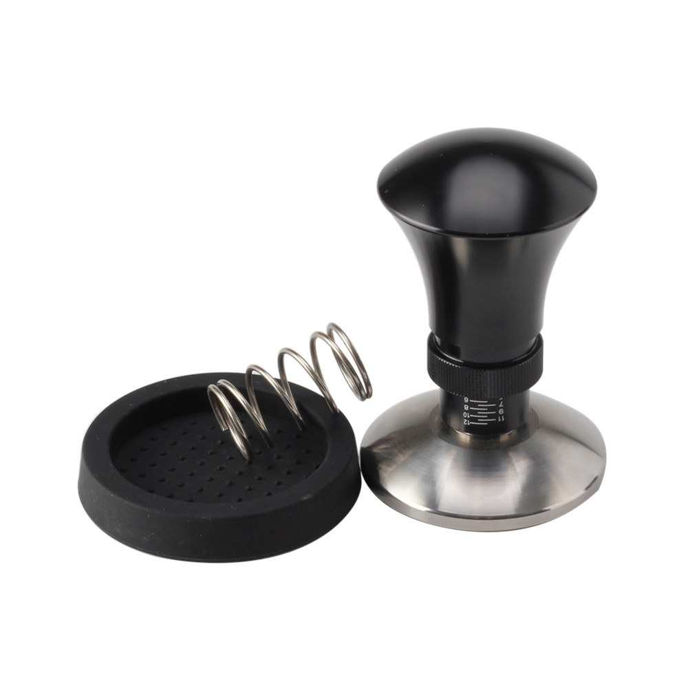Espresso Tamper Tool, Spring Loaded Tamper With Stainless Steel Base — 6