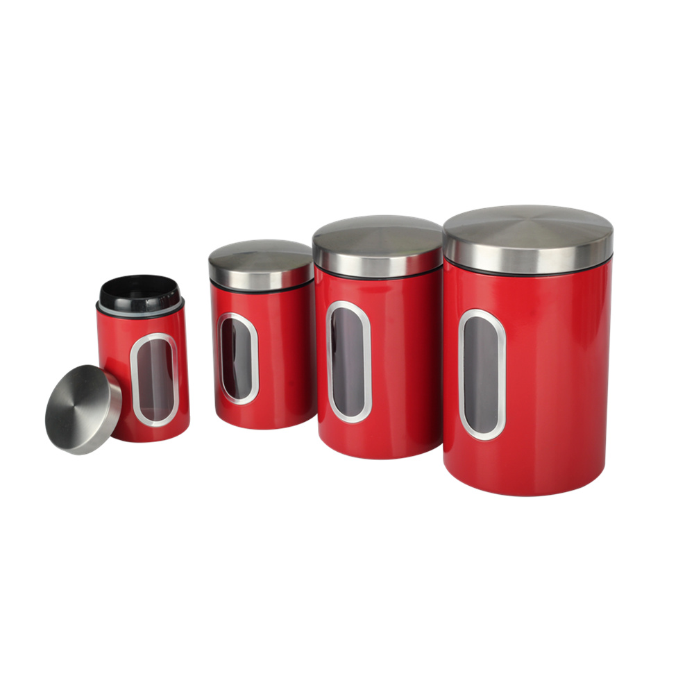 Airtight Stainless Steel Canisters Sets for The Kitchen With See Window — 3