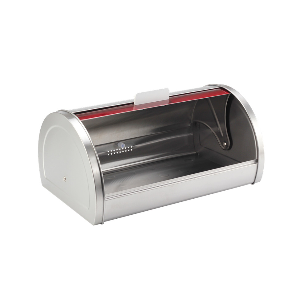 Metal Bread Box Set - Roll Up Cover Bread Storage Container with Stainless Steel Body for Kitchen Organizer — 5