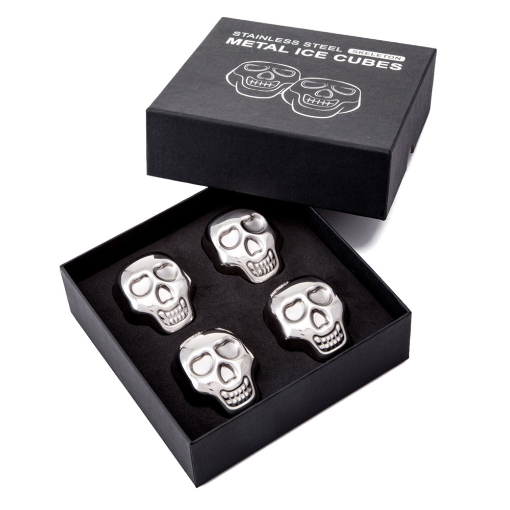 Stainless Steel Skull Ice Cube Whiskey Stone, Whiskey Stones — product information