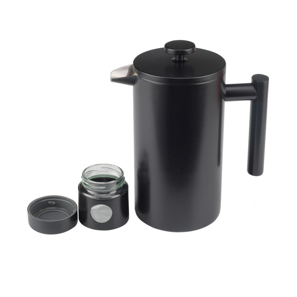 Double Walled Insulated Coffee & Tea Brewer Pot & Maker With Small Jar — 2