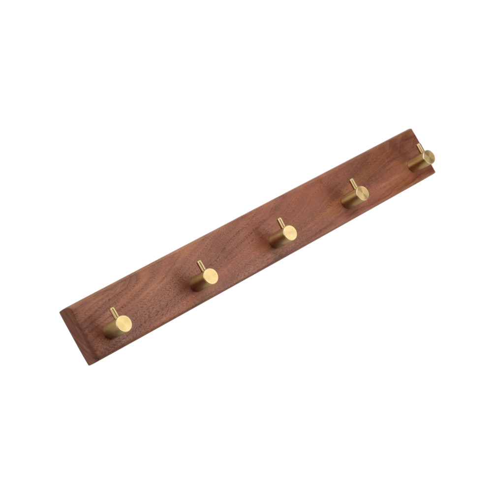 Wooden Wall Mounted Coat Rack, 5 Hooks for Hanging Clothes, Robes, Towels, Coats — 2