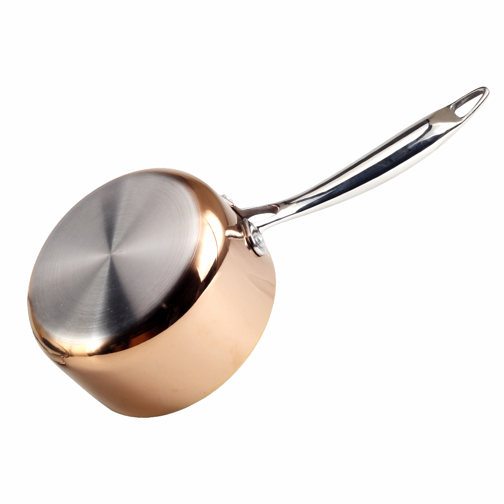 Copper Tri-Ply Stainless Steel Sauce Pan With Glass Lid — 4