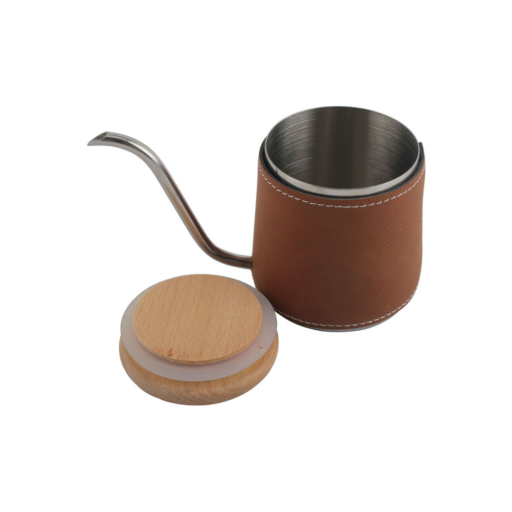 Long Narrow Pour Over Coffee Kettle With Wooden Lid — 2