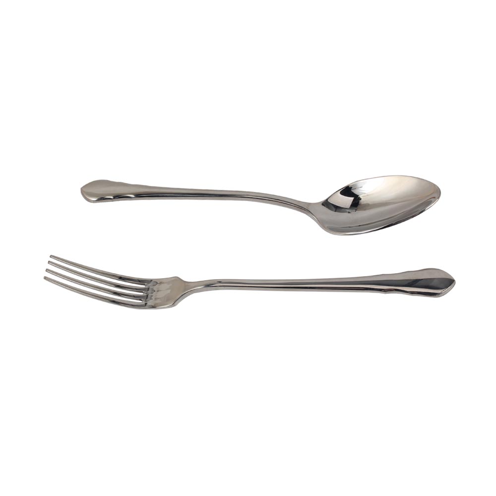 2-Piece 18/10 Stainless Steel Flatware Set（silver plated with gold accents） — 6