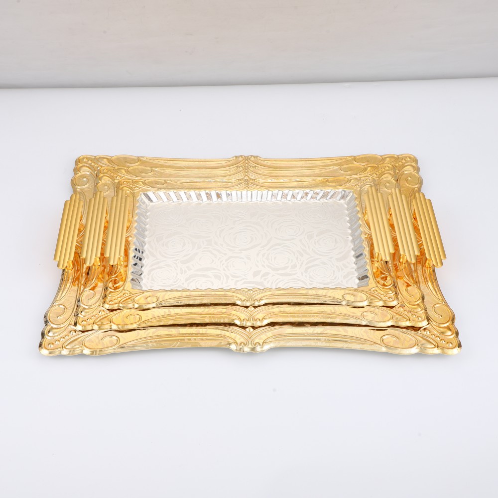 Rectangle Iron Cupcake Serving Tray Fruit Dessert Plates for Party — product information