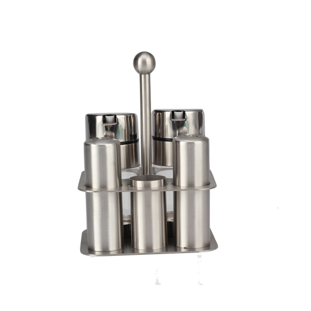 Stainless Steel Condiment Set with Stand — 2