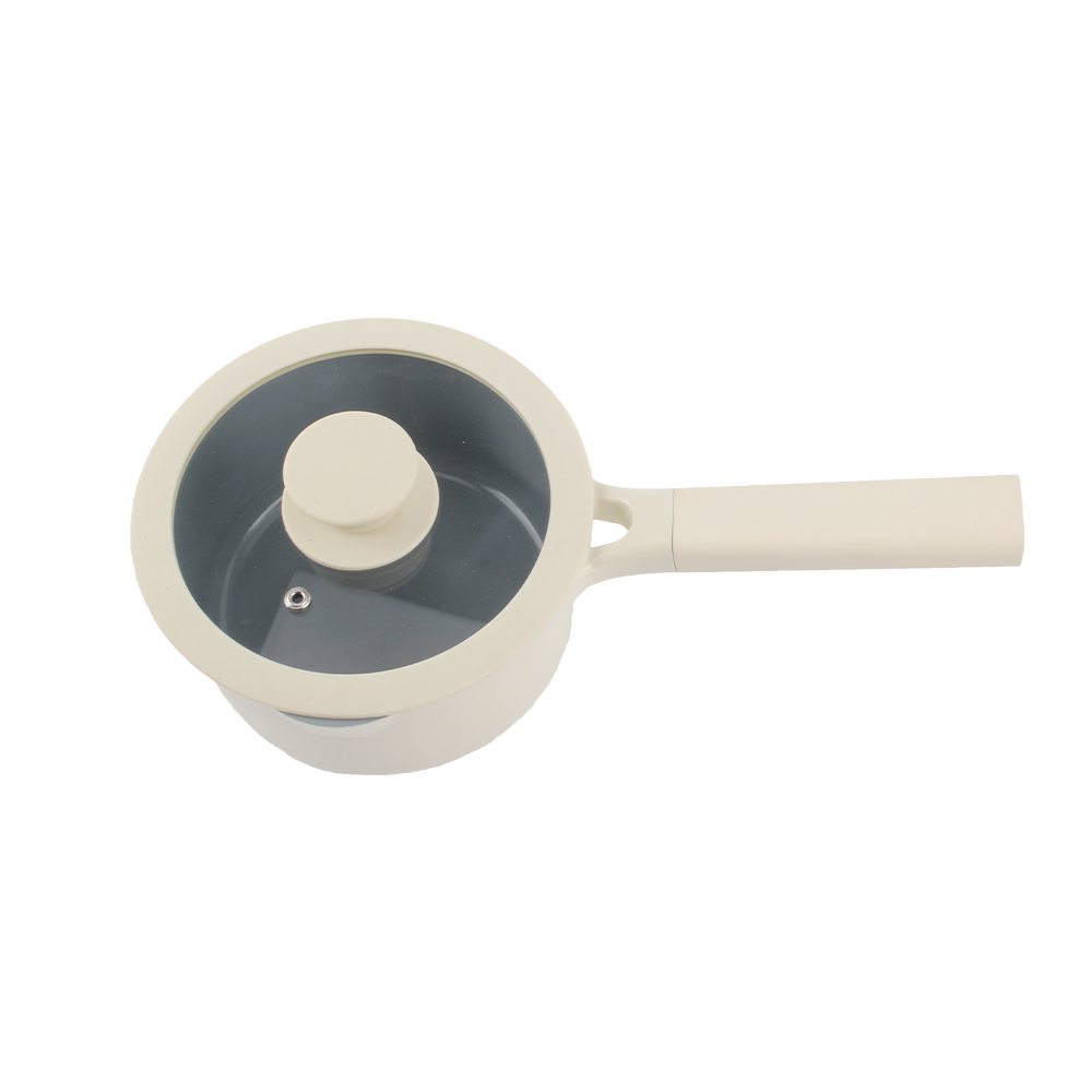 Die Casting Aluminum Alloy Nonstick Sauce Pan With Glass Lid — 2