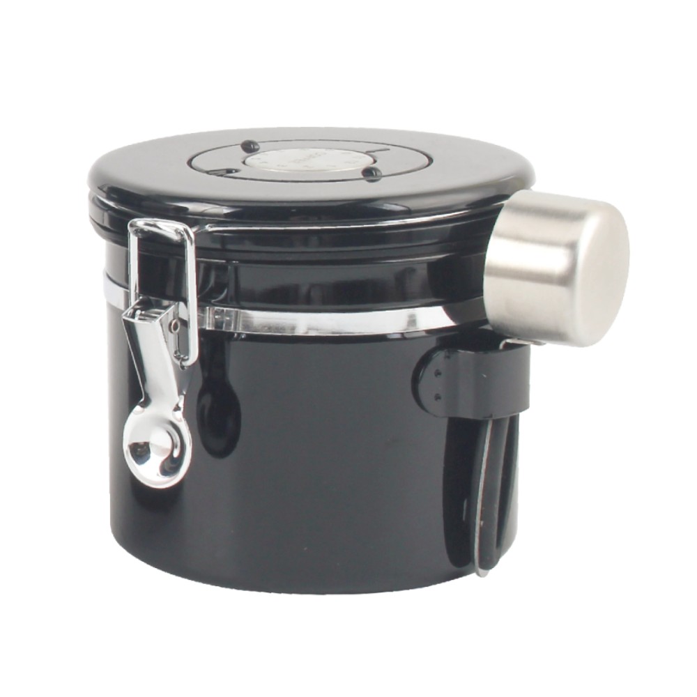 Coffee Canister With Window, Airtight Stainless Steel Kitchen Food Storage Container With Lids — 4