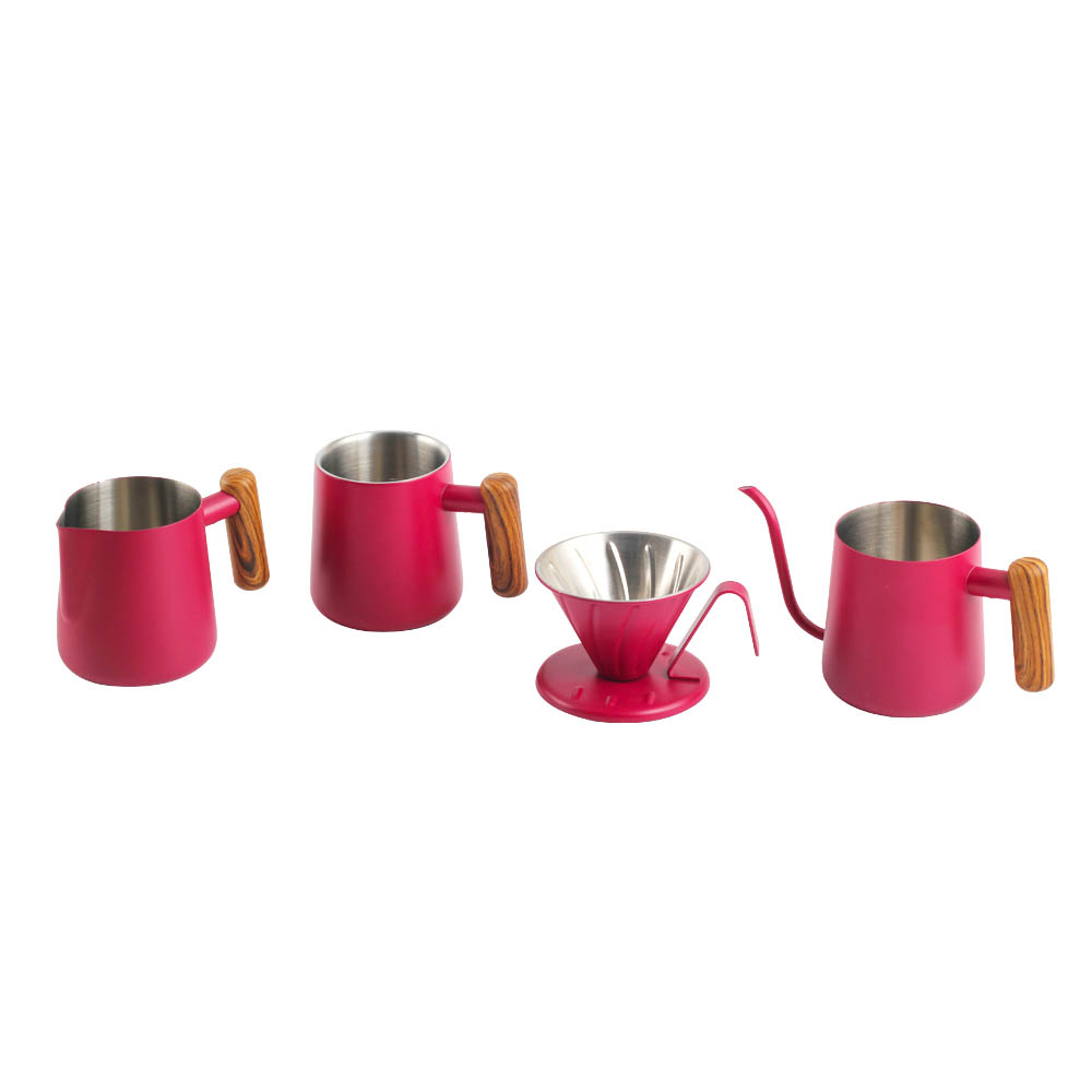 Fashionable Coffee Dripper Set Including Stainless Steel Filter, Coffee Cup And Gooseneck Kettle — product information