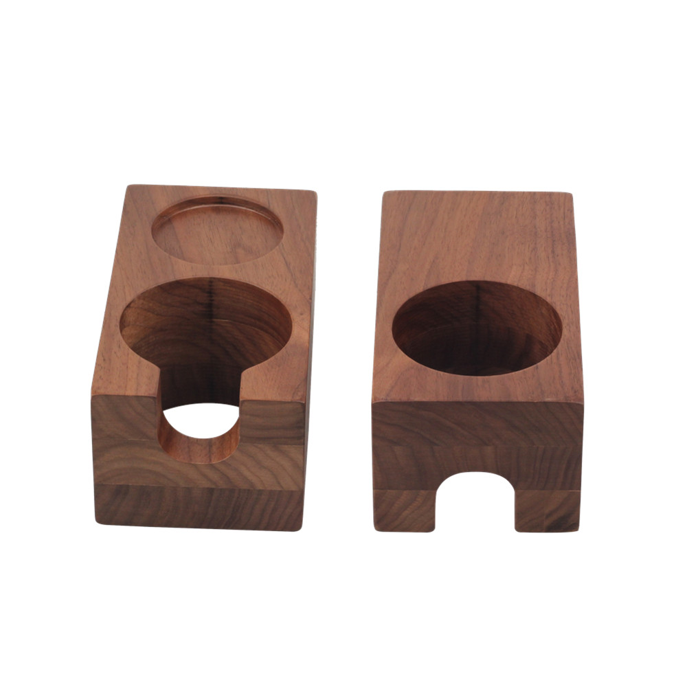 Natural Walnut Wood Espresso Tamping Station for Portafilter And Tamper — 6