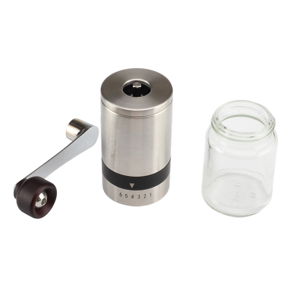 Hand Coffee Grinder 6 Adjustable Coarseness, Stainless Steel Mini Portable Coffee Machine Grinder — product information
