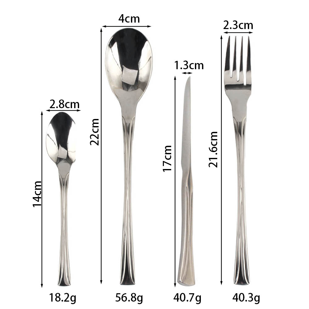 Stainless Steel Mirror Polished Cutlery Set Include Forks Spoons Knives, Mirror Polished Tableware Set — product information