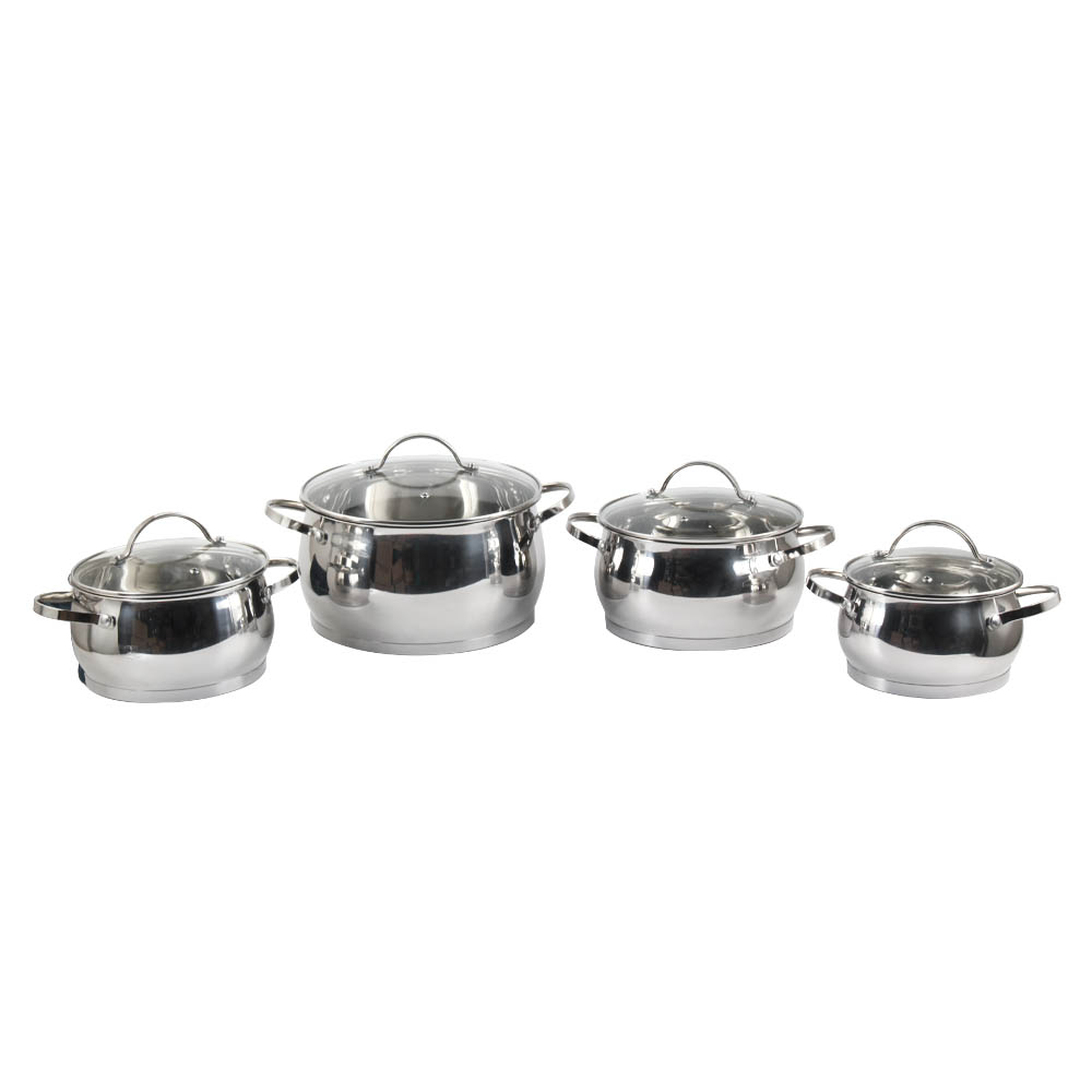 Modern Stainless Steel Stock Pot With Glass Lid — 2