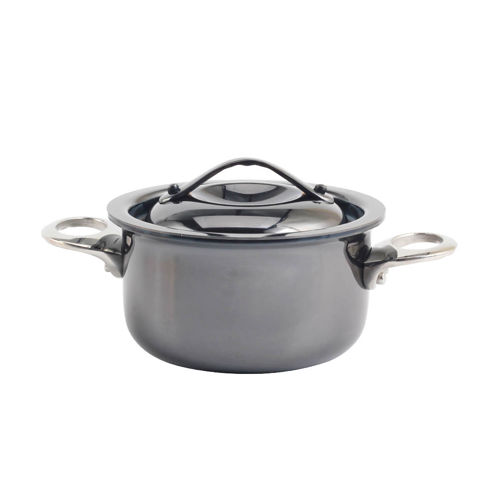 Gun Black Stainless Steel Tri-Ply Mini Sauce Pot