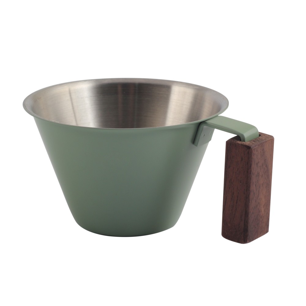 Metal Measuring Cup With Wood Handle — product information