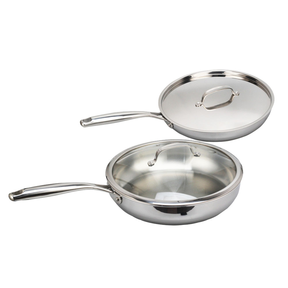 Triply Stainless Steel Frying Pan With Lid — 5