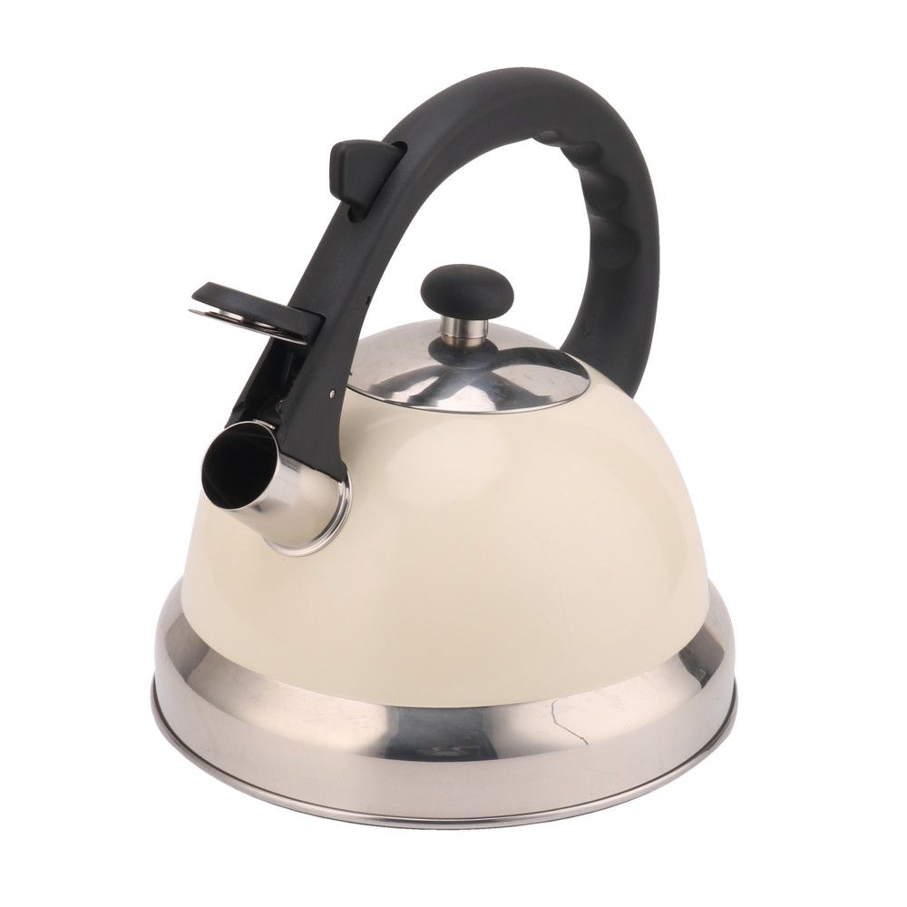 Whistling Tea Kettle With Silicone Handle (White) — 2