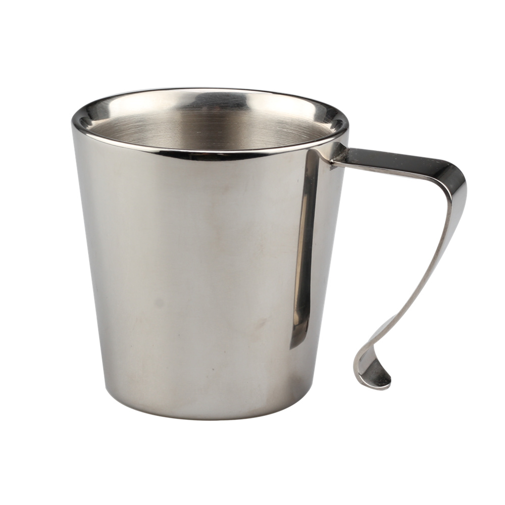 Stainless Steel Coffee Mug Set, Double Wall Coffee Mug With Saucer — 5