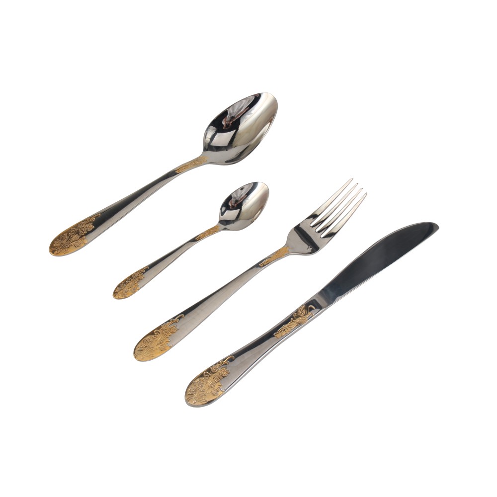 Stainless Steel Flatware Set, Mirror Polished Cutlery Set Utensil Set, Tableware Include Forks Spoons Knives for Home Restaurant, Beaded Handle — 8