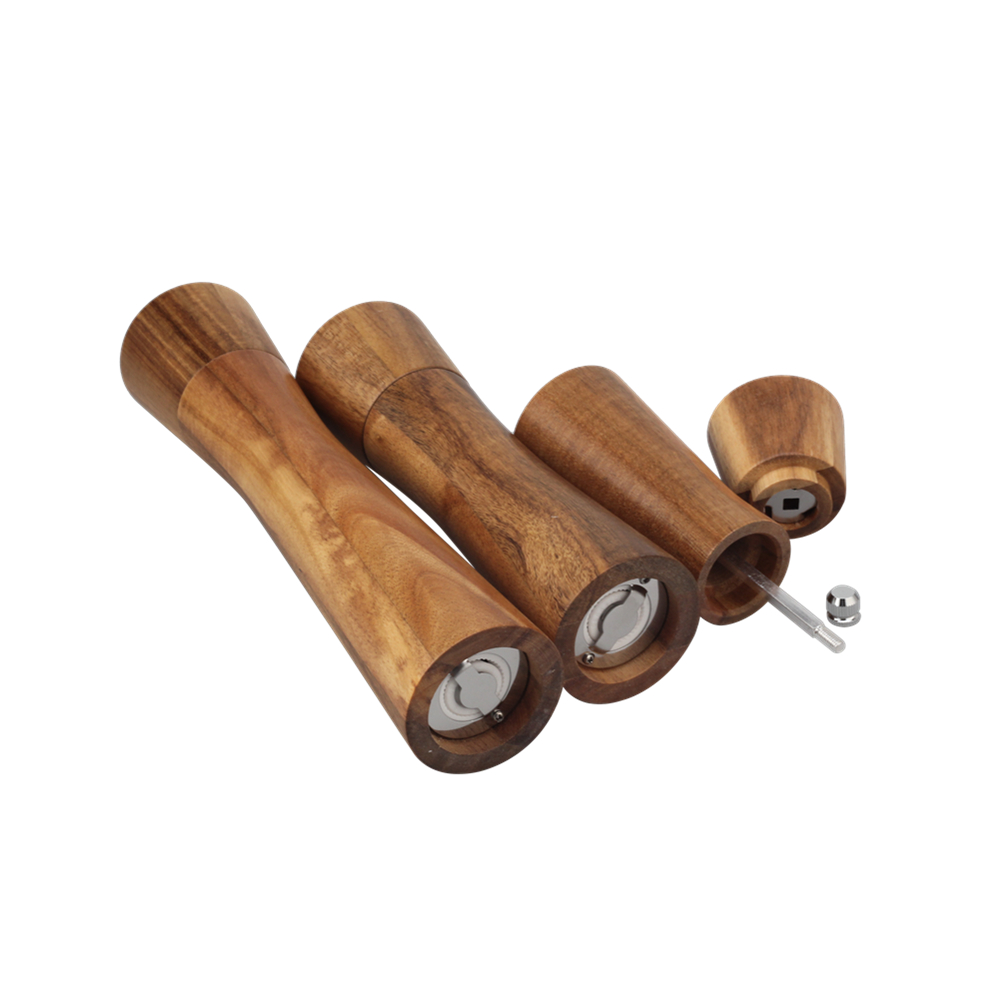 Wooden Salt And Pepper Grinder, Refillable Salt & Pepper Mills Adjust for Customized Coarseness — 4