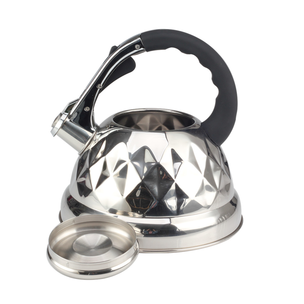 Stainless Steel Whistling Tea Kettle With Silicone Handle for Kitchen Camping — 5