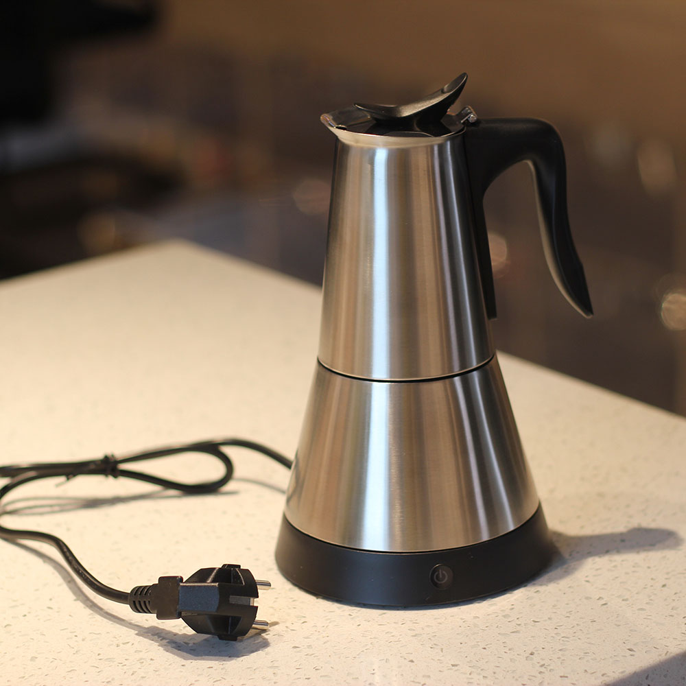 6 Cups Electronic Moka Pot Espresso Coffee Maker — 6