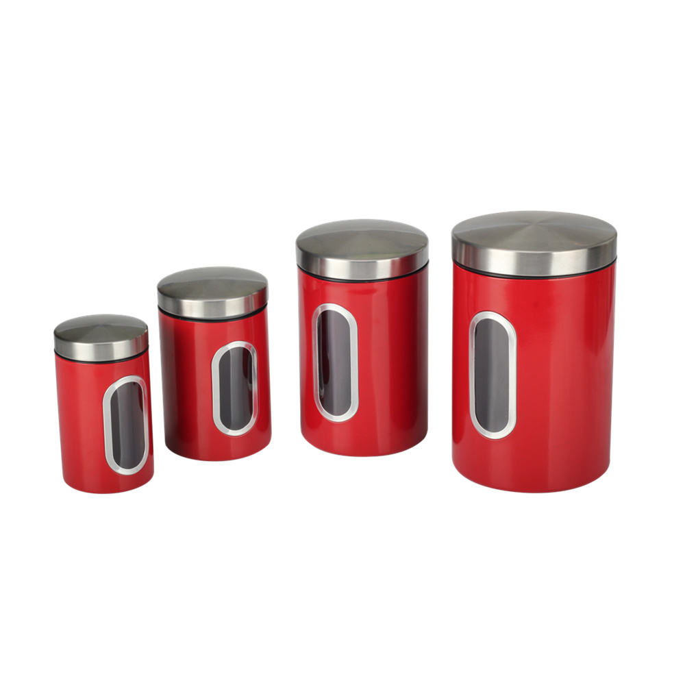 Airtight Stainless Steel Canisters Sets for The Kitchen With See Window — 4