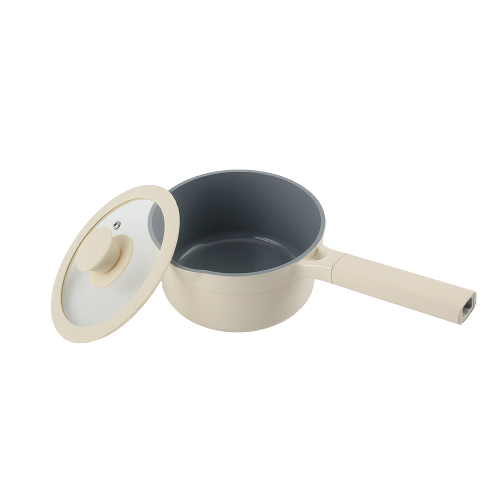 Die Casting Aluminum Alloy Nonstick Sauce Pan With Glass Lid — product information