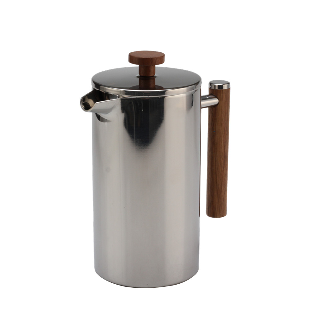 Stylish French Press Coffee And Tea Maker With Wood Handle And Knob — product information