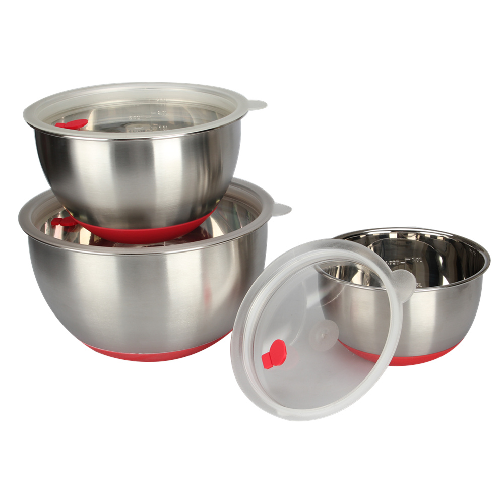 Silicone Base, Metal Mixing Bowl, Set Of 3 — 4