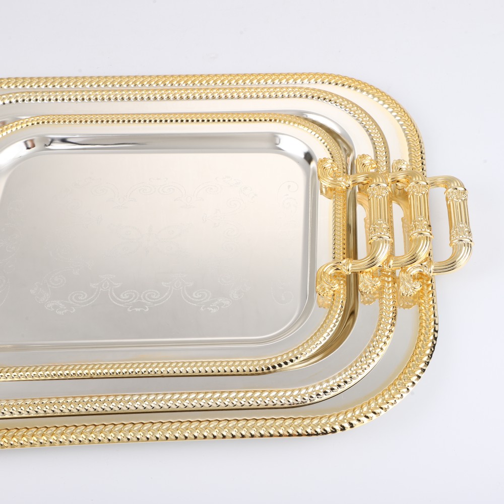 Coffee Table Tray, Iron Snack Tray With Handle — product information