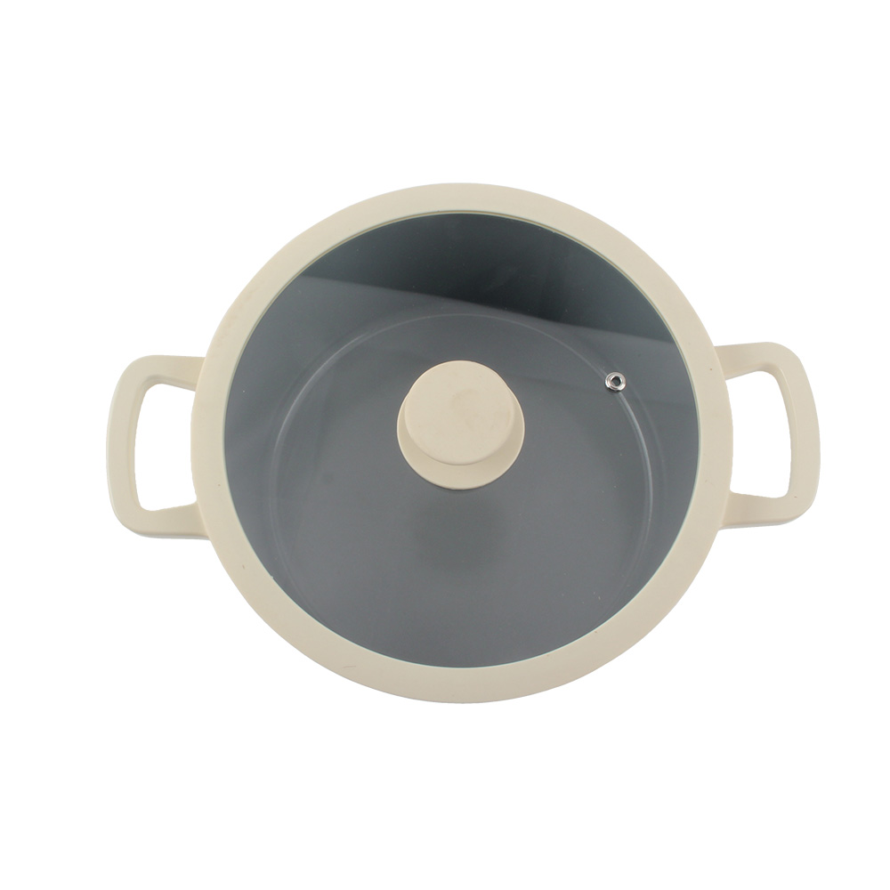 Nonstick Aluminum Alloy Soup Pot, Cookware Pot Set With Glass Lid — 3