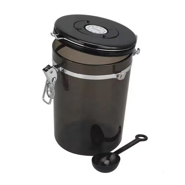 Clear Canister with Clamp Lid & Spoon — 6
