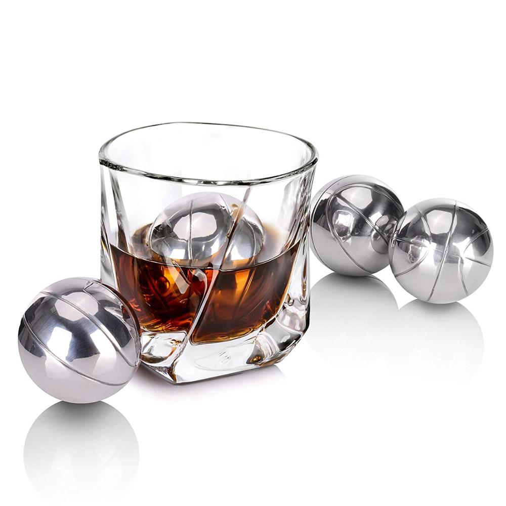 Basketball Shape Ice Cube, Whiskey Stone, Stainless Steel Ice Cubes With High Cooling — product information
