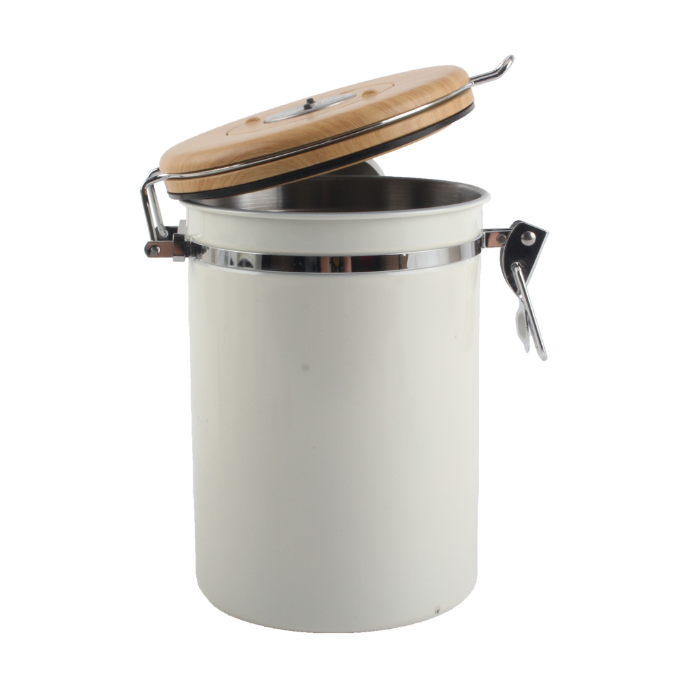 Food Storage Sugar Tea Coffee Snacks Kitchen Jar With Wood Lid — 2