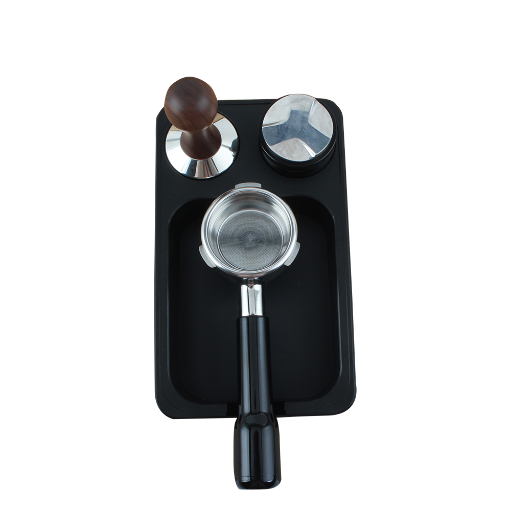Espresso Tamping Stand Black Solid Holder, Espresso Coffee Organizer Box Fit — 5