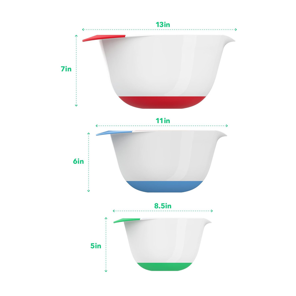 3pcs Plastic Mixing Bowl Set — product information