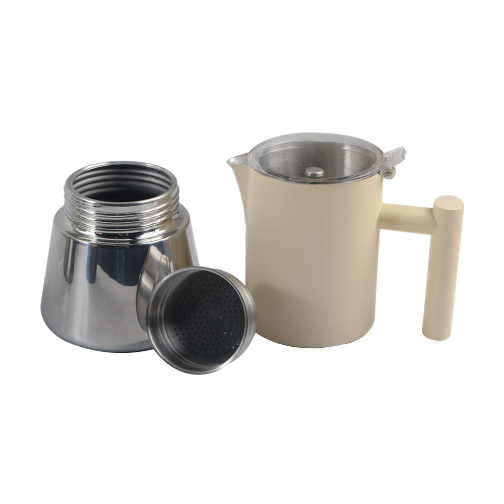 Stainless Steel Moka Pot With Clear Lid — 4