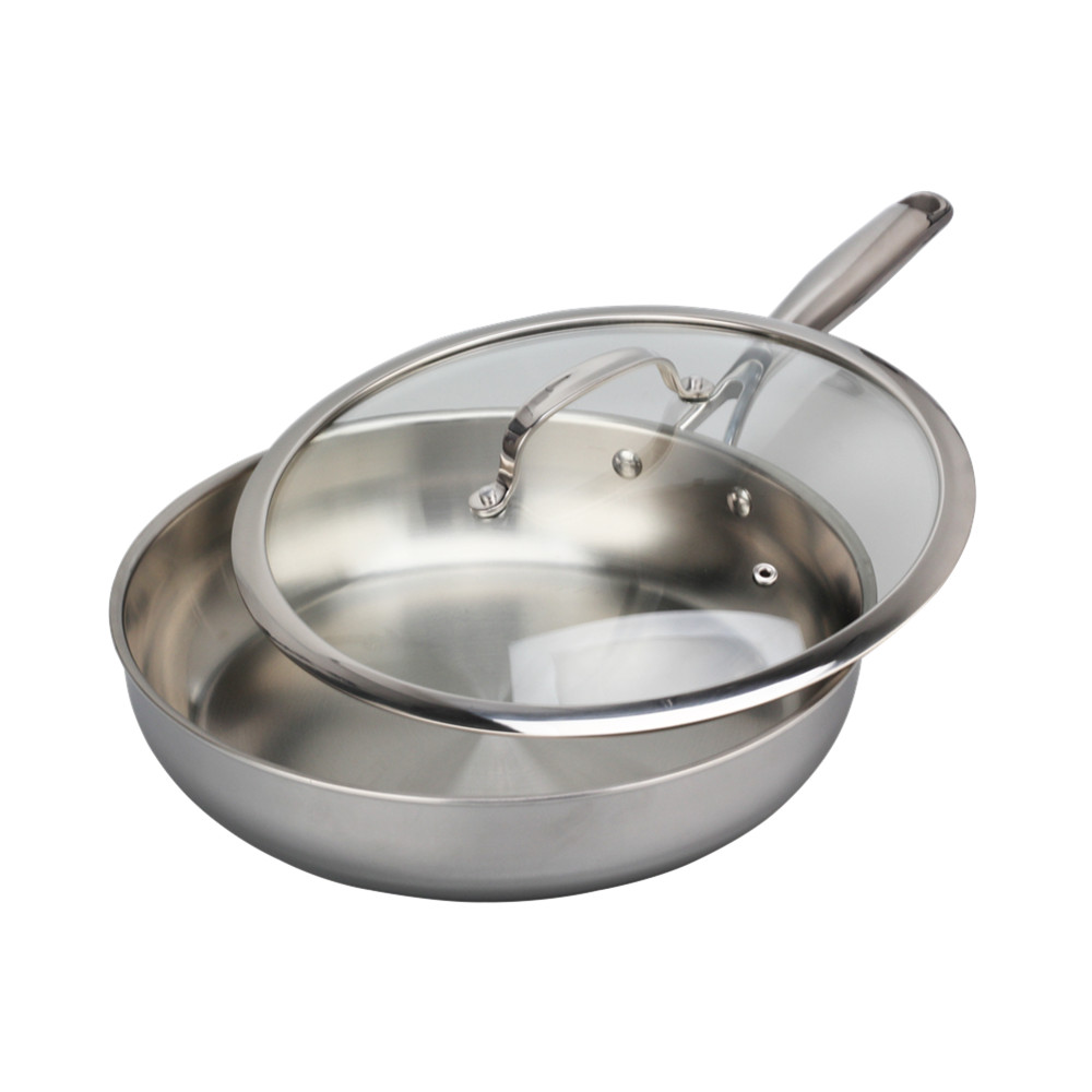Triply Stainless Steel Frying Pan With Glass Lid — 3