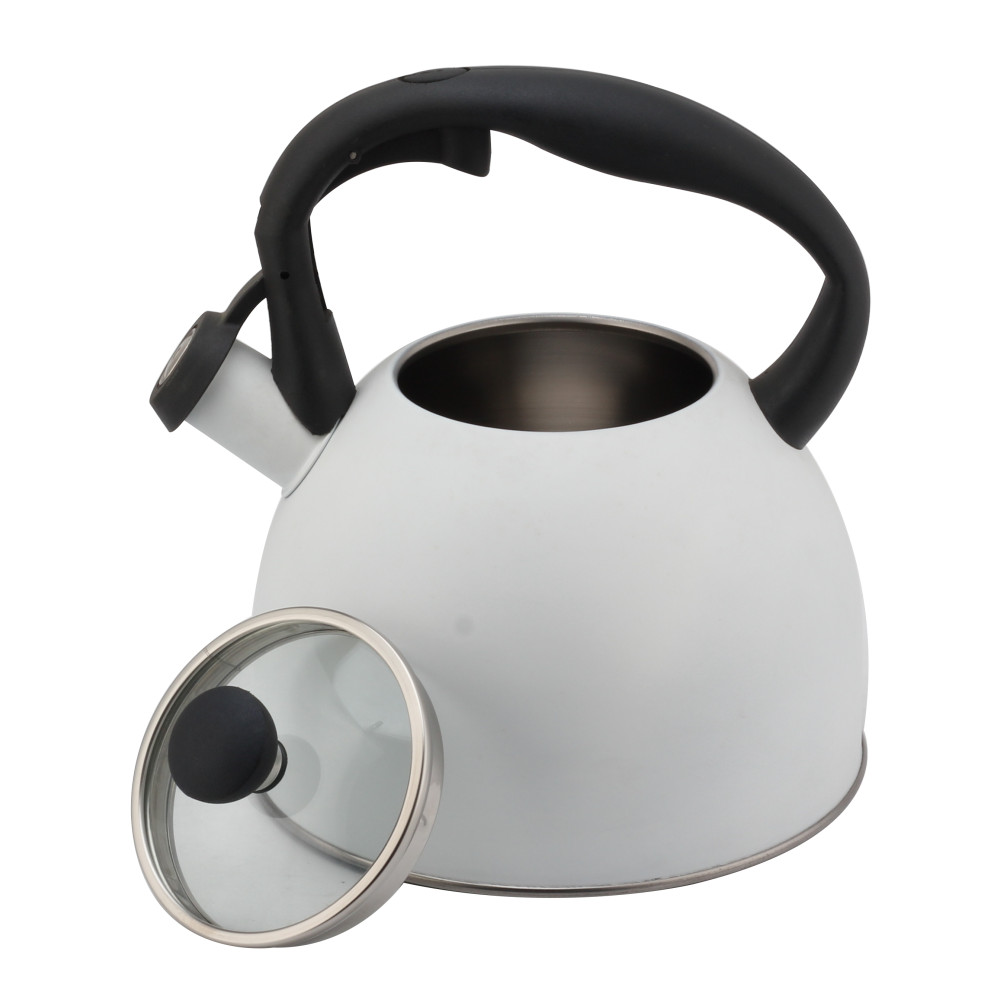 Fashionable S/S Whistling Kettle for Kitchen-Light Gray — 4